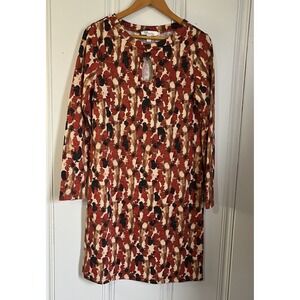 Aryeh Collection Orange Leopard Print Dress Sheer Knit Y2K Retro Style Small